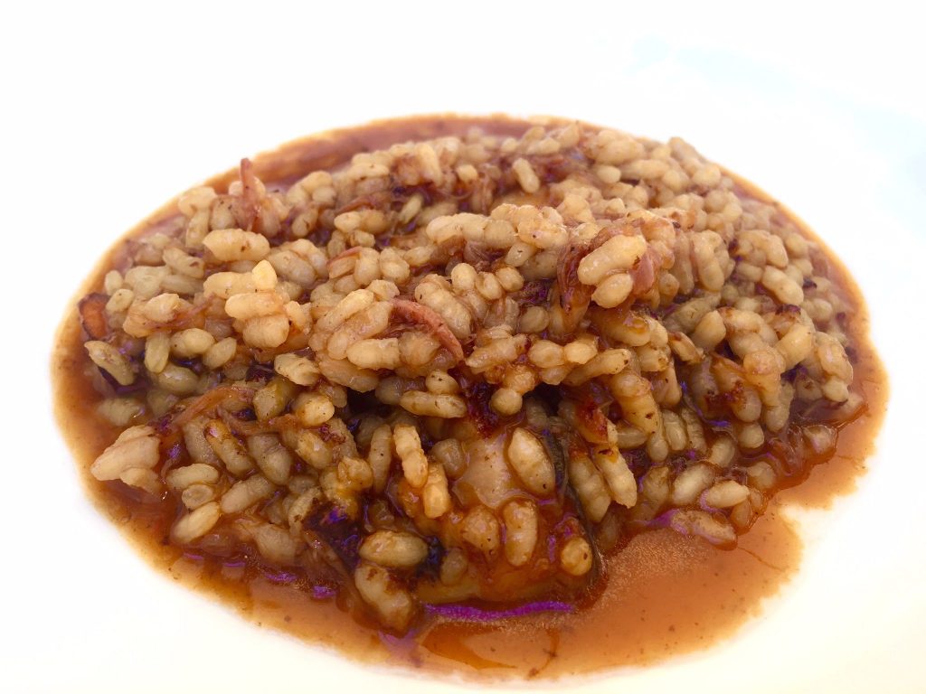 Plato arroz meloso de carrillada, calabaza y shitake - Come & Calla Valencia